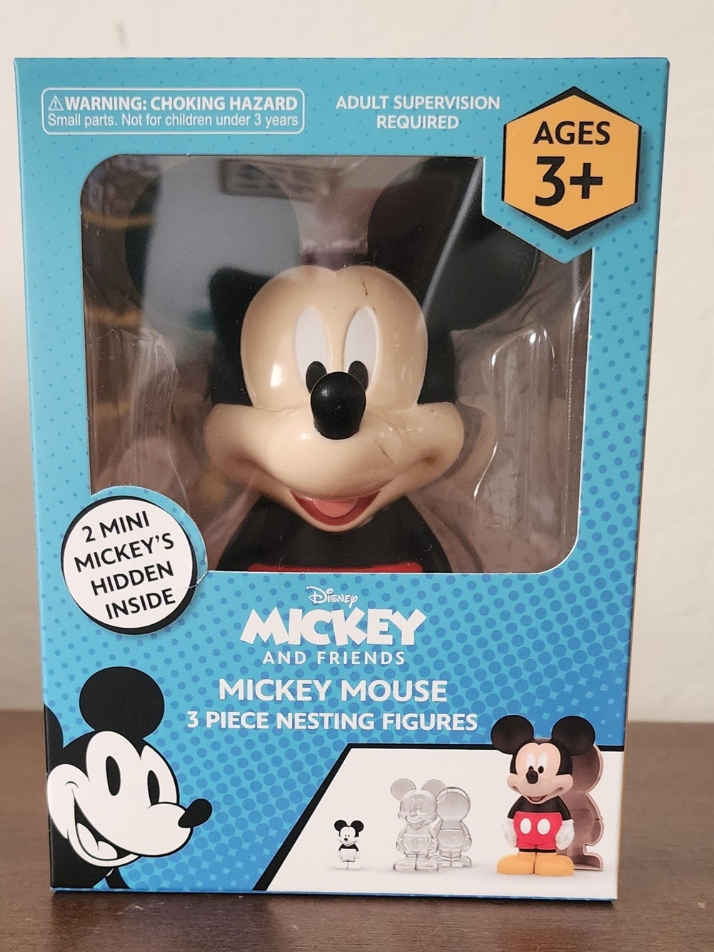 Disney Mickey Mouse 3-Piece Nesting Figures - Black, Cream, Blue